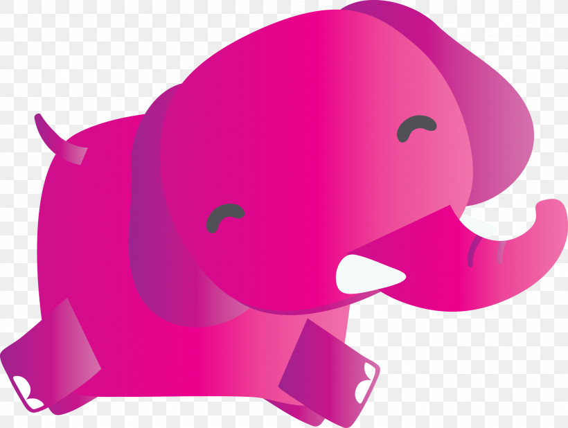 Elephant, PNG, 3000x2263px, Elephant, Magenta, Pink Download Free