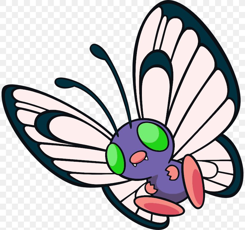 Pokémon Crystal Pokémon Sun And Moon Butterfree Caterpie, PNG, 810x768px, Butterfree, Art, Artwork, Beedrill, Brush Footed Butterfly Download Free
