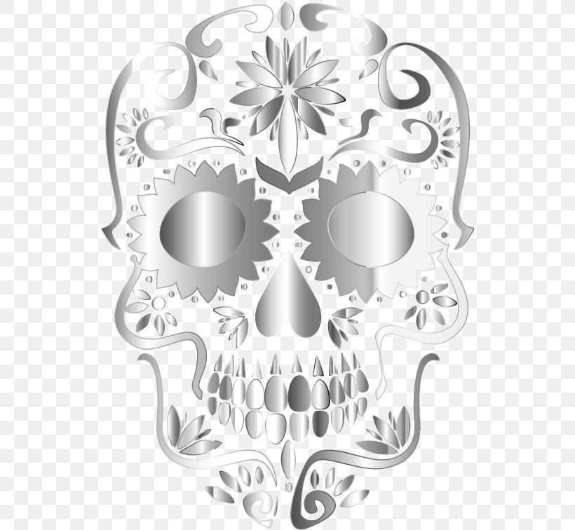 Skull Calavera Clip Art, PNG, 534x756px, Skull, Art, Black And White, Bone, Calavera Download Free