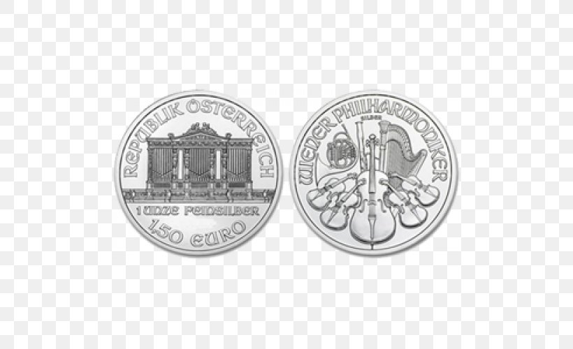 Austrian Silver Vienna Philharmonic Silver Coin, PNG, 500x500px, Austria, Austrian Silver Vienna Philharmonic, Bullion, Bullion Coin, Coin Download Free