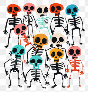Colorful Skeletons - Group Of Colorful Skeletons PNG