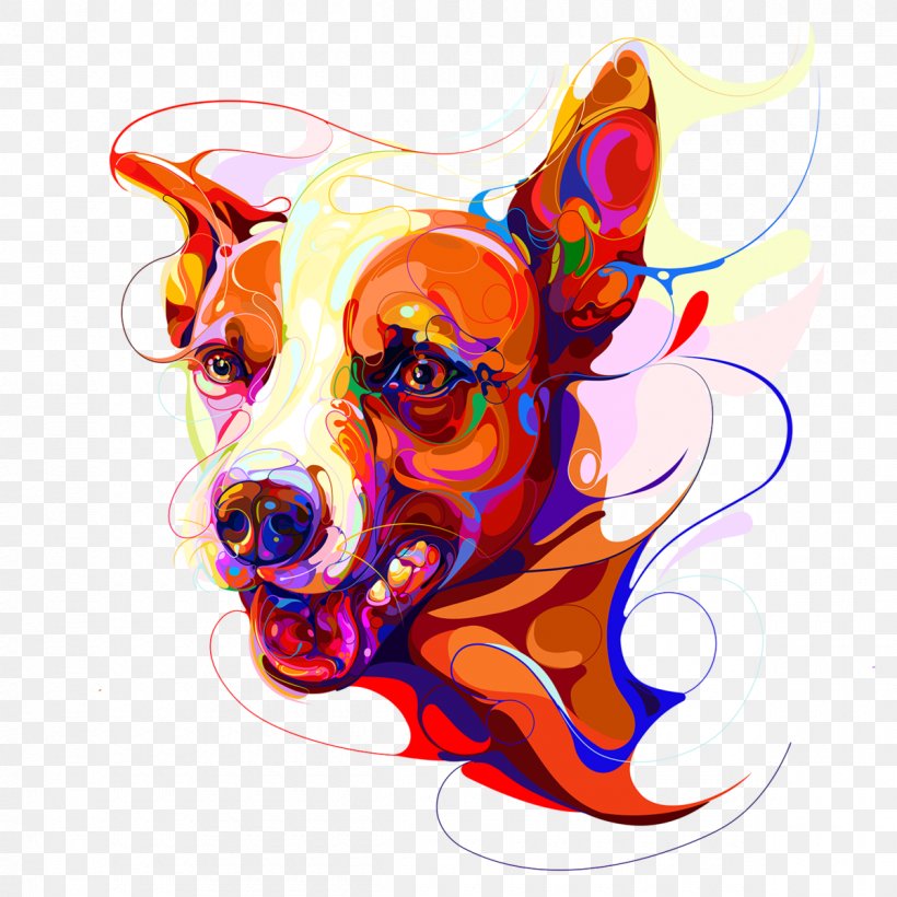 Dog Illustration Canvas Print Illustrator, PNG, 1200x1200px, Dog, Art, Behance, Canvas, Canvas Print Download Free