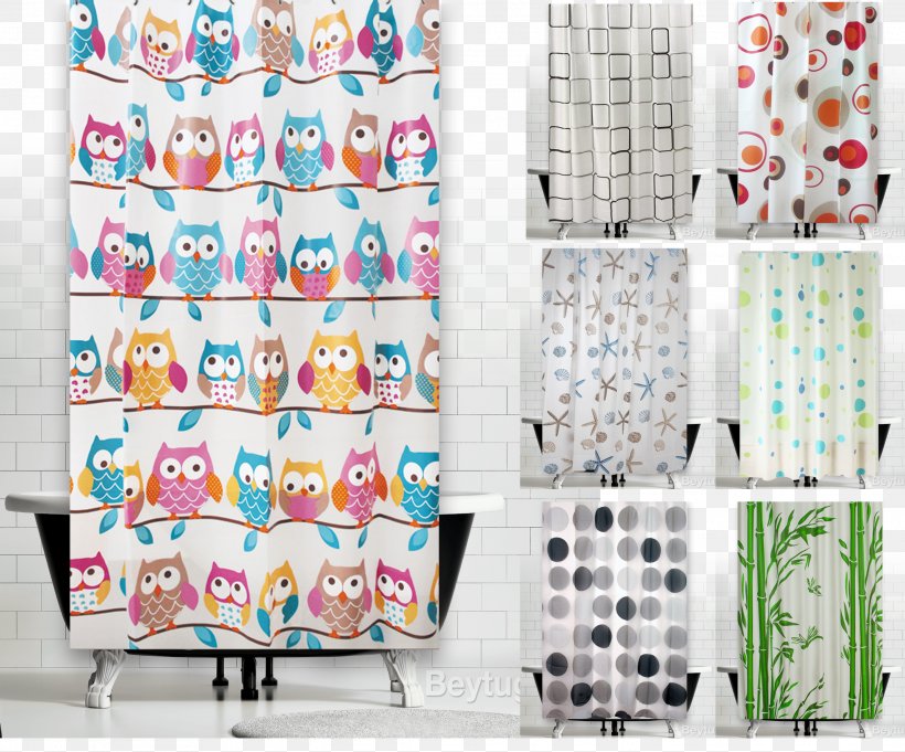 Douchegordijn Curtain Shower Bathroom Owl Png 2278x1893px