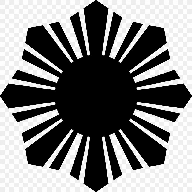 Flag Of The Philippines Philippine Declaration Of Independence Solar Symbol Clip Art, PNG, 2400x2400px, Philippines, Black, Black And White, Coat Of Arms Of The Philippines, Flag Download Free