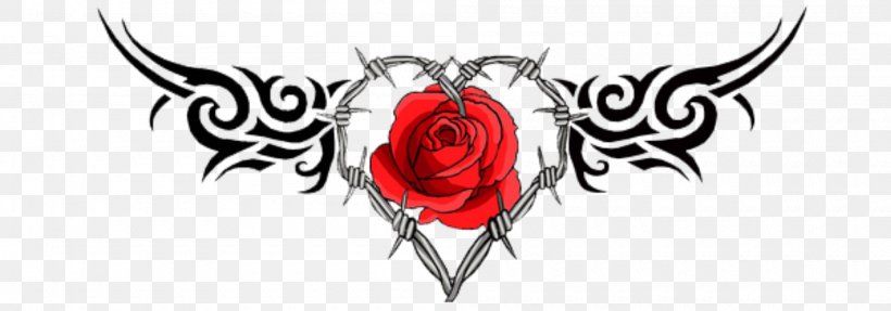 Old School Rose, PNG, 2000x700px, Tattoo, Barbed Wire, Cut Flowers, Drawing, Flower Download Free
