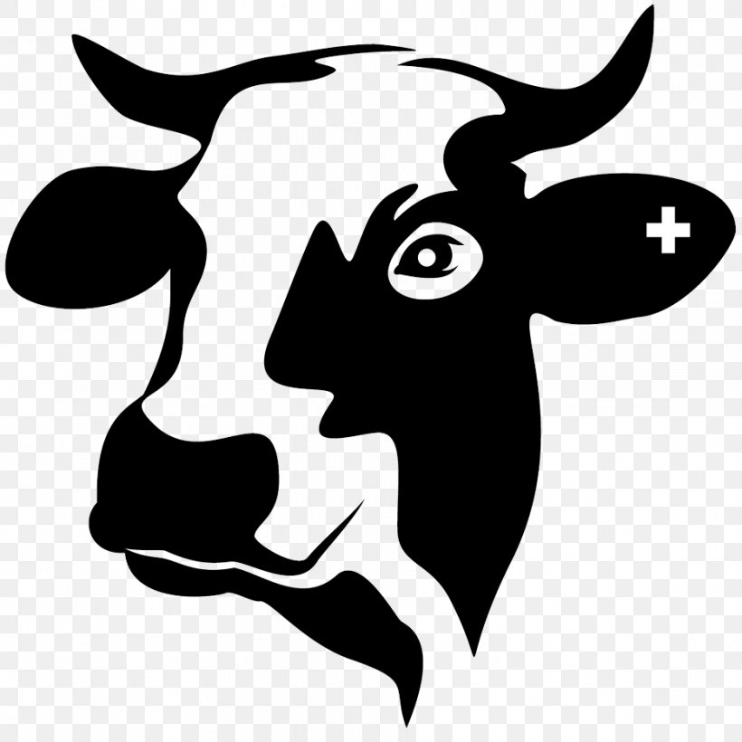 Taurine Cattle Holstein Friesian Cattle Logo, PNG, 932x932px, Taurine Cattle, Artwork, Black, Black And White, Cattle Download Free