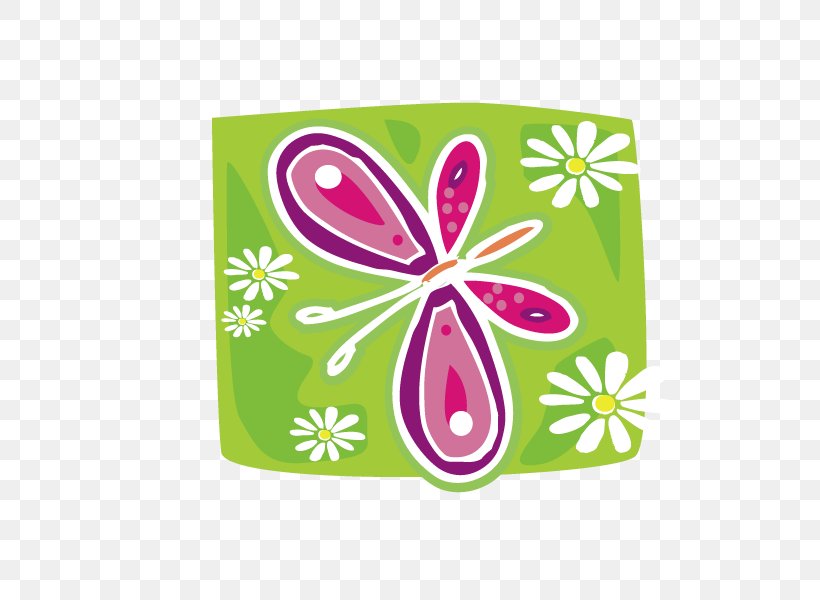 Butterfly Drawing Illustration, PNG, 600x600px, Butterfly, Cartoon, Drawing, Flower, Green Download Free