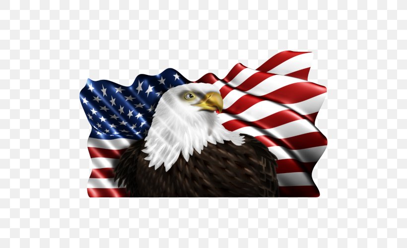 Car United States Of America Decal Sticker Flag Of The United States, PNG, 500x500px, Car, Accipitriformes, Bald Eagle, Beak, Bird Download Free