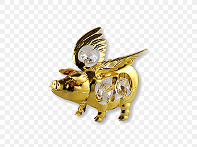 Domestic Pig When Pigs Fly, PNG, 1892x1416px, Domestic Pig, Body Jewelry, Brass, Cartoon, Designer Download Free
