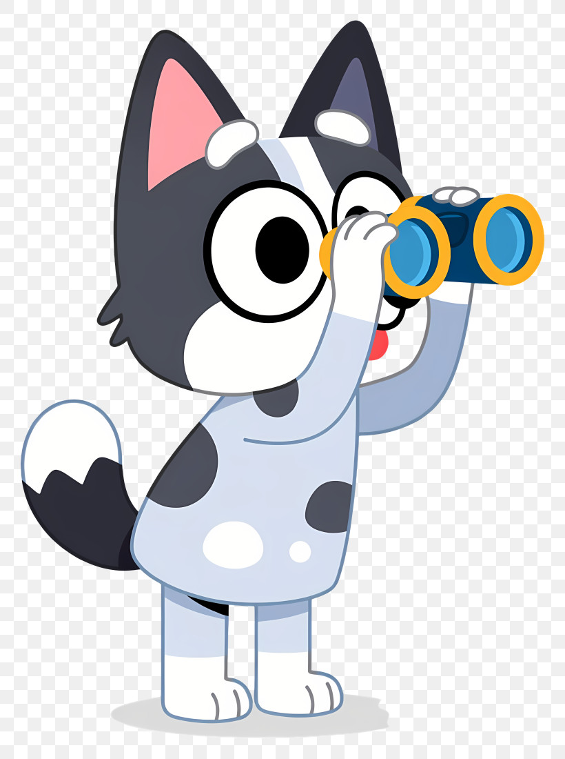 Trixie Heeler - Curious Cartoon Husky With Binoculars PNG