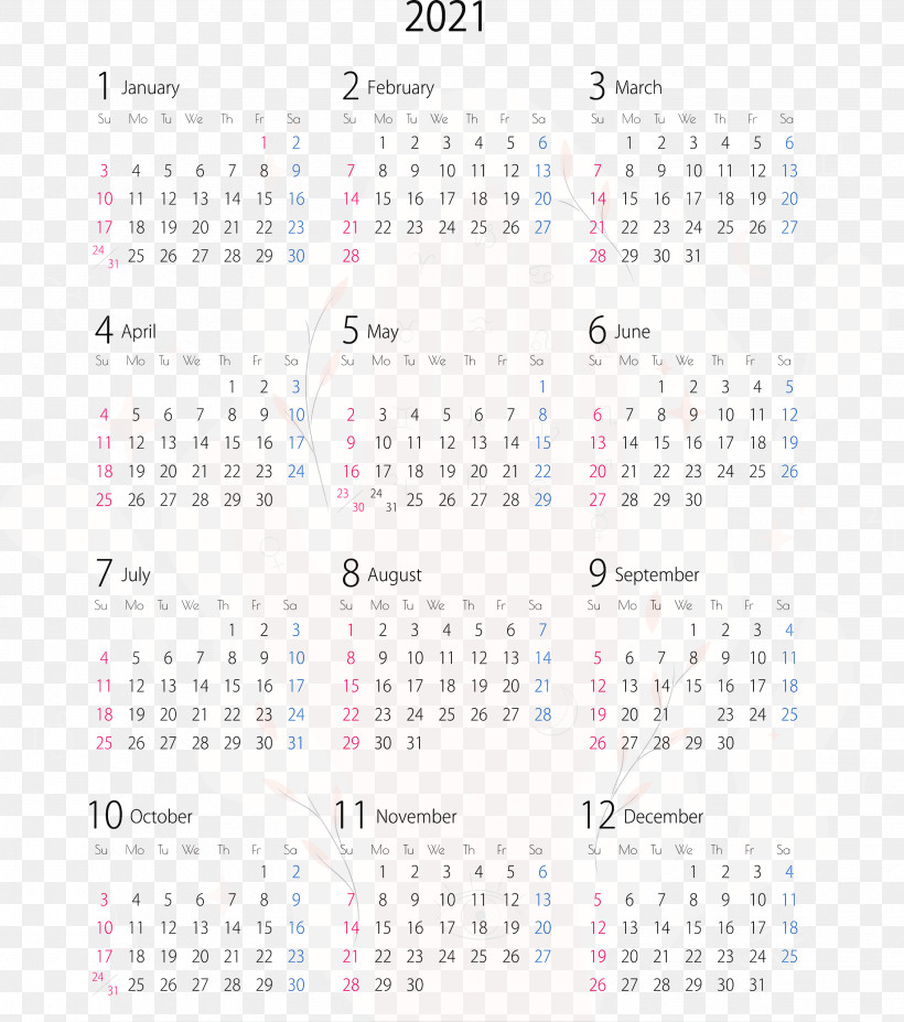 2021 Yearly Calendar Printable 2021 Yearly Calendar Template 2021 Calendar, PNG, 2652x3000px, 2021 Calendar, 2021 Yearly Calendar, Calendar Date, Calendar System, Calendar Year Download Free