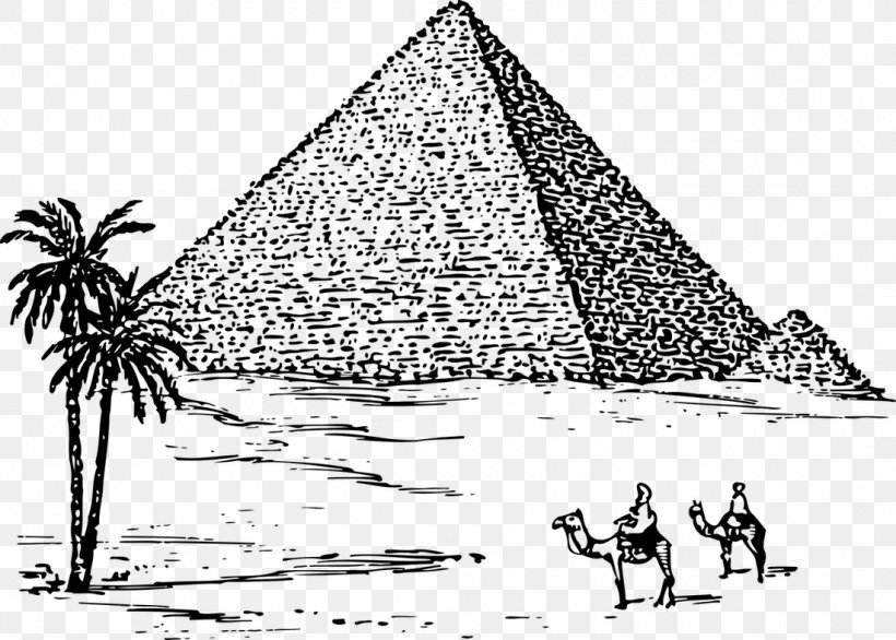 Great Pyramid Of Giza Egyptian Pyramids Ancient Egypt Clip Art, PNG, 1100x787px, Great Pyramid Of Giza, Ancient Egypt, Area, Art, Black And White Download Free