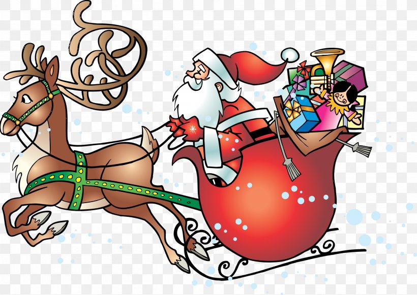 Ded Moroz Santa Claus Reindeer Christmas Clip Art, PNG, 2813x1996px, Watercolor, Cartoon, Flower, Frame, Heart Download Free
