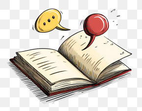 Message - Open Book With Speech Bubbles PNG