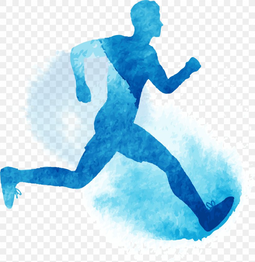 Running Watercolor Painting Royalty-free Illustration, PNG, 2067x2128px, Running, Art, Blue, Human Behavior, Joint Download Free