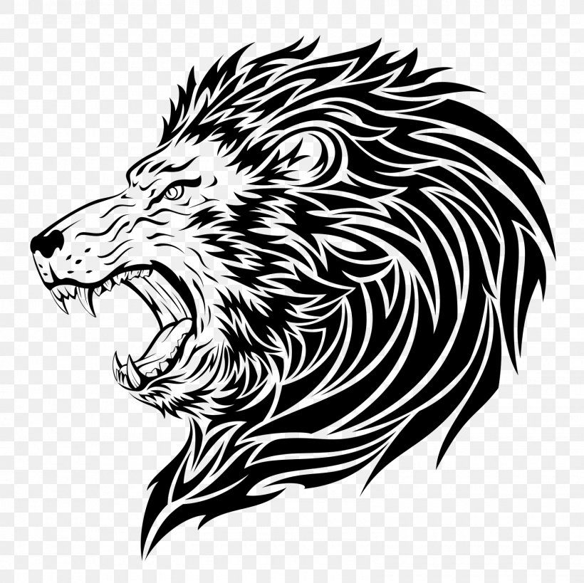 Lion Tattoo Artist Roar, PNG, 1600x1600px, Lion, Art, Big Cats, Black, Black And White Download Free