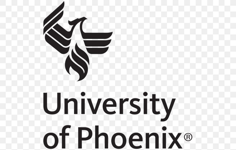 University Of Phoenix School Logo For-profit Education, PNG, 525x523px, University Of Phoenix, Area, Black And White, Brand, Forprofit Education Download Free