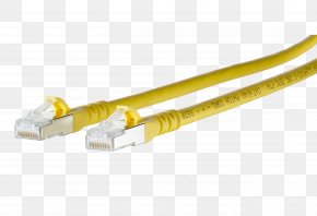 Patch Cable 8P8C CÃ¢ble CatÃ©gorie 6a Yellow Electrical Connector PNG