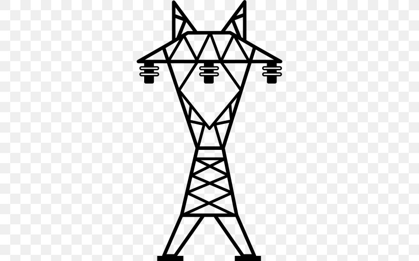 Electricity Overhead Power Line Electric Power Transmission, PNG, 512x512px, Electricity, Area, Black, Black And White, Electric Power System Download Free