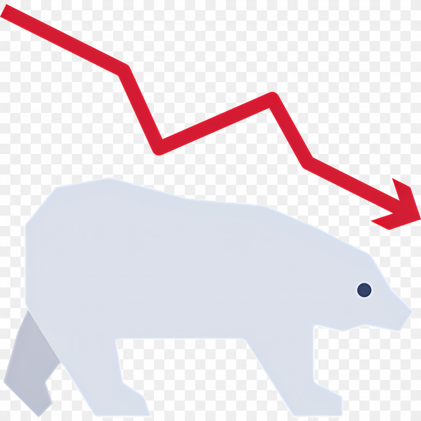 Investment Down - Bear Market Symbol With Red Arrow PNG