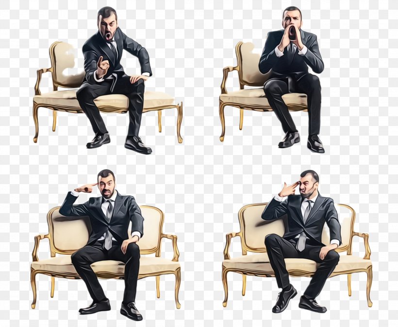 Sitting Chair Furniture Gentleman Conversation, PNG, 2204x1816px, Watercolor, Businessperson, Chair, Conversation, Furniture Download Free