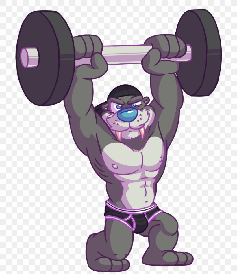 Walrus Muscle Weight Training Violet Purple, PNG, 1024x1188px, Walrus, Arm, Cartoon, Character, Color Download Free
