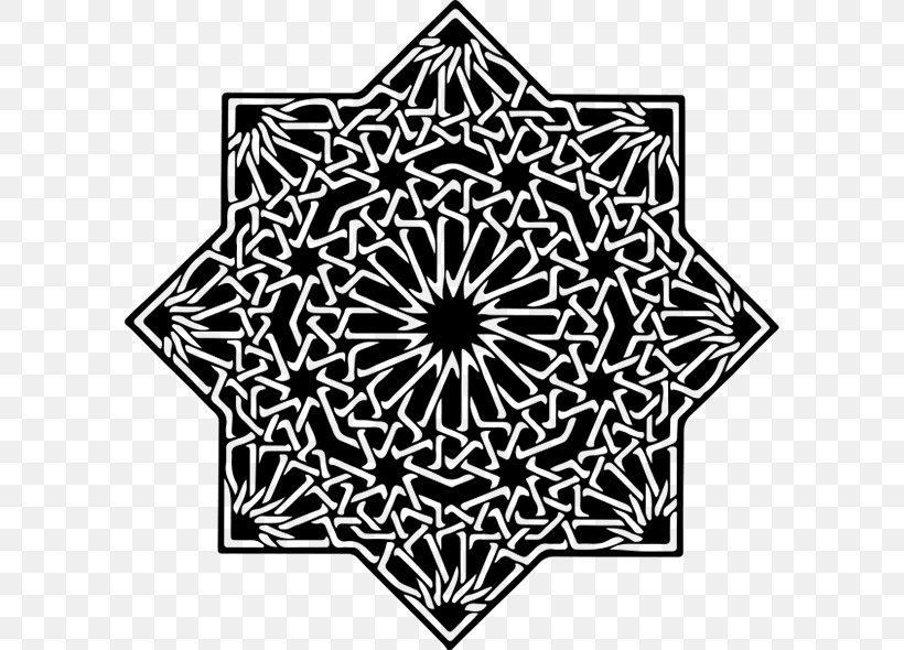 Alhambra Pattern In Islamic Art Islamic Geometric Patterns Arabesque, PNG, 650x590px, Alhambra, Arabesque, Area, Art, Black Download Free