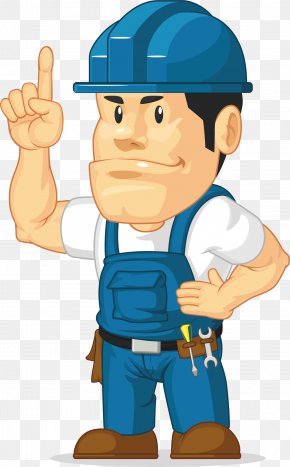 Blue Cartoon Man - Cartoon Character Architectural Engineering PNG