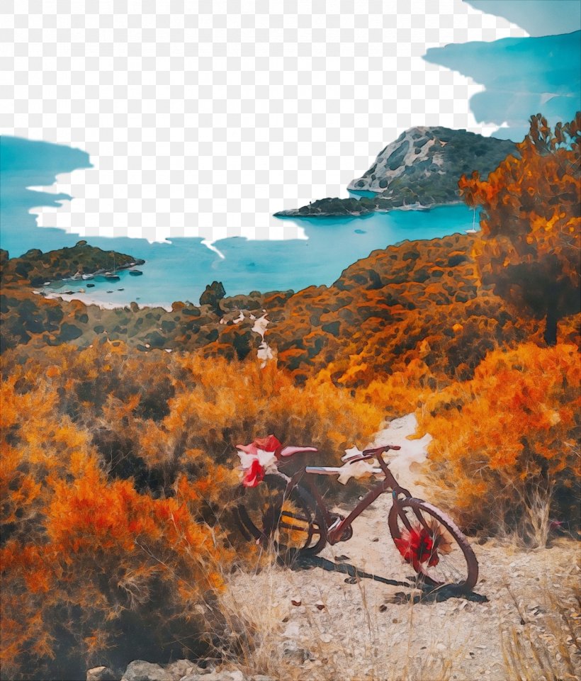 Cartoon Nature Background, PNG, 1279x1500px, Watercolor, Acrylic Paint, Autumn, Bicycle, Cycle Sport Download Free