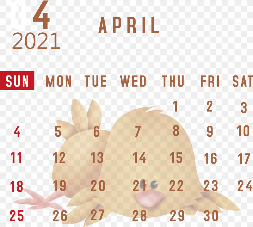 April 2021 Printable Calendar April 2021 Calendar 2021 Calendar, PNG, 3000x2699px, 2021 Calendar, April 2021 Printable Calendar, Biology, Geometry, Hare Download Free
