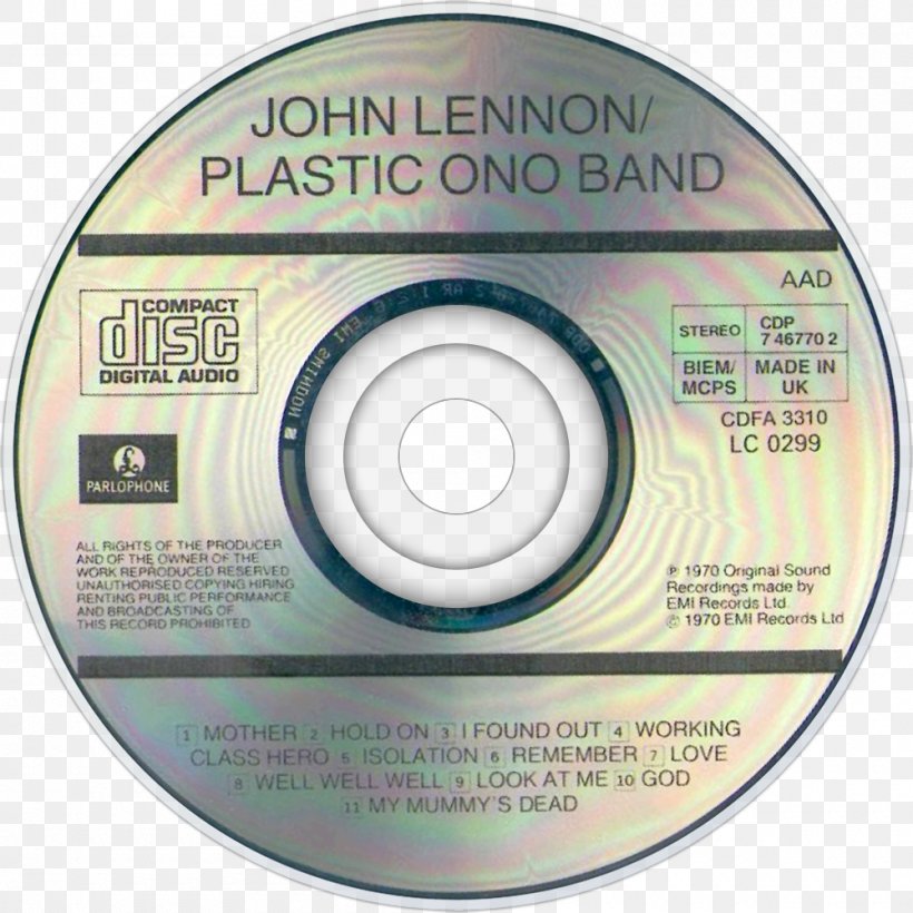 Compact Disc John Lennon/Plastic Ono Band Lennon Legend: The Very Best Of John Lennon Album, PNG, 1000x1000px, Watercolor, Cartoon, Flower, Frame, Heart Download Free