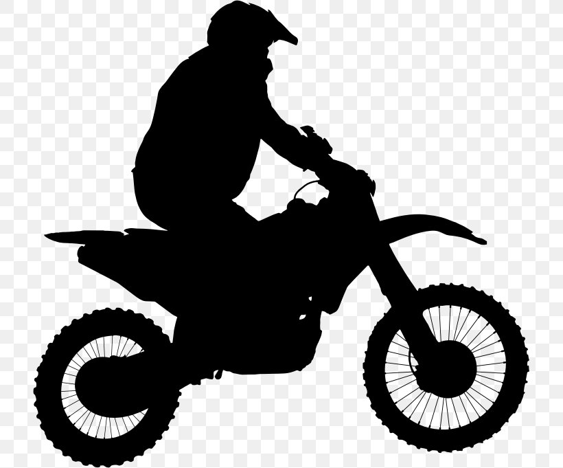 Motocross Motorcycle Silhouette Clip Art, PNG, 723x681px, Motocross, Bicycle, Bicycle Accessory, Bicycle Drivetrain Part, Bicycle Wheel Download Free
