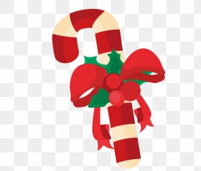 Christmas Cartoon Element - Candy Cane Christmas Gift PNG