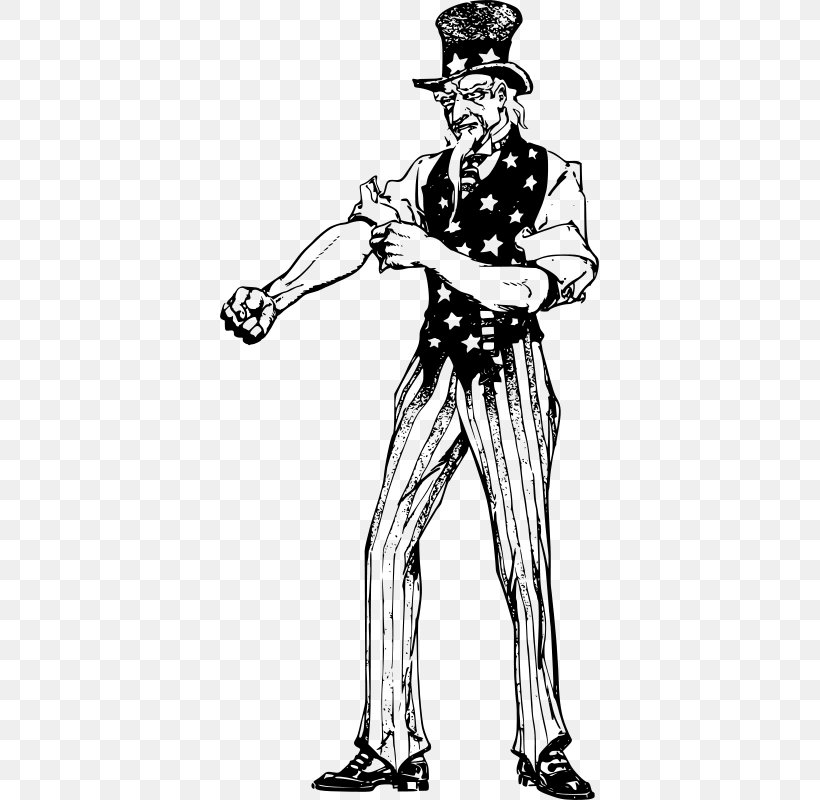 Uncle Sam Clip Art, PNG, 379x800px, Uncle Sam, Art, Artwork, Black And White, Cartoon Download Free