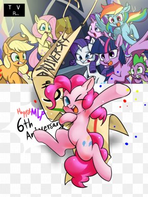 6th Anniversary - Twilight Sparkle Pony Applejack Pinkie Pie Rarity PNG
