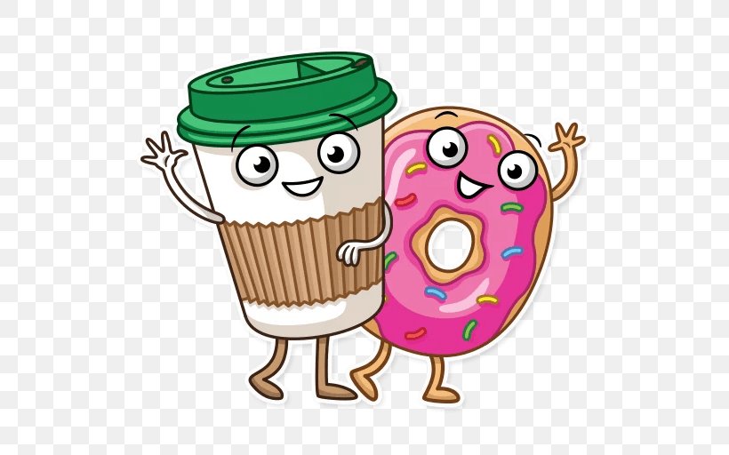 Coffee And Doughnuts Donuts Sticker Telegram, PNG, 512x512px, Coffee, Area, Artwork, Coffee And Doughnuts, Com Download Free