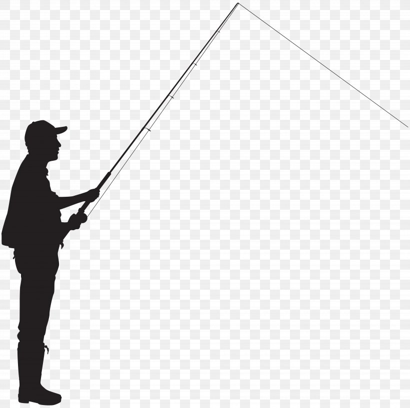 Silhouette Fisherman Fishing Clip Art, PNG, 8000x7972px, Silhouette, Angling, Bass Fishing, Black And White, Blog Download Free