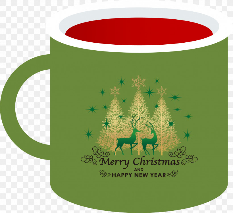 Merry Christmas Happy New Year, PNG, 2469x2257px, Merry Christmas, Coffee, Coffee Cup, Cup, Green Download Free