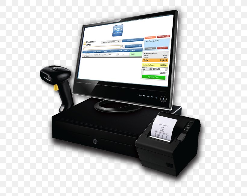 Point Of Sale Colombia Computer Software System Sales, PNG, 635x650px, Point Of Sale, Barcode, Colombia, Computer, Computer Monitor Accessory Download Free