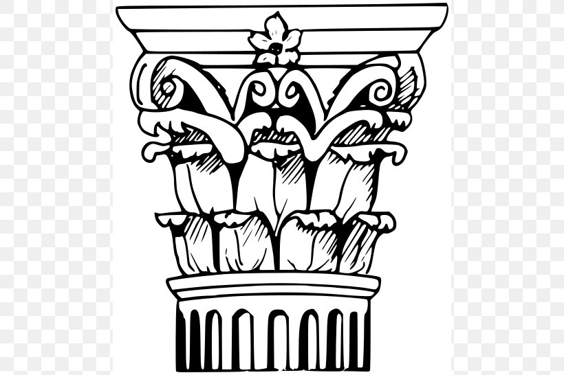 Corinthian Order Column Architecture Capital Clip Art, PNG, 492x546px, Corinthian Order, Ancient Greek Architecture, Architecture, Art, Black Download Free
