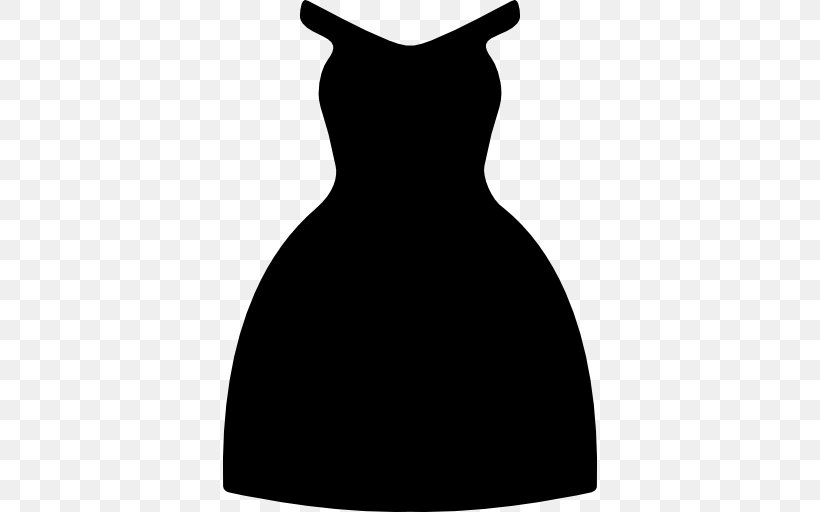 Dress Neck Silhouette White Black M, PNG, 512x512px, Dress, Black, Black And White, Black M, Neck Download Free