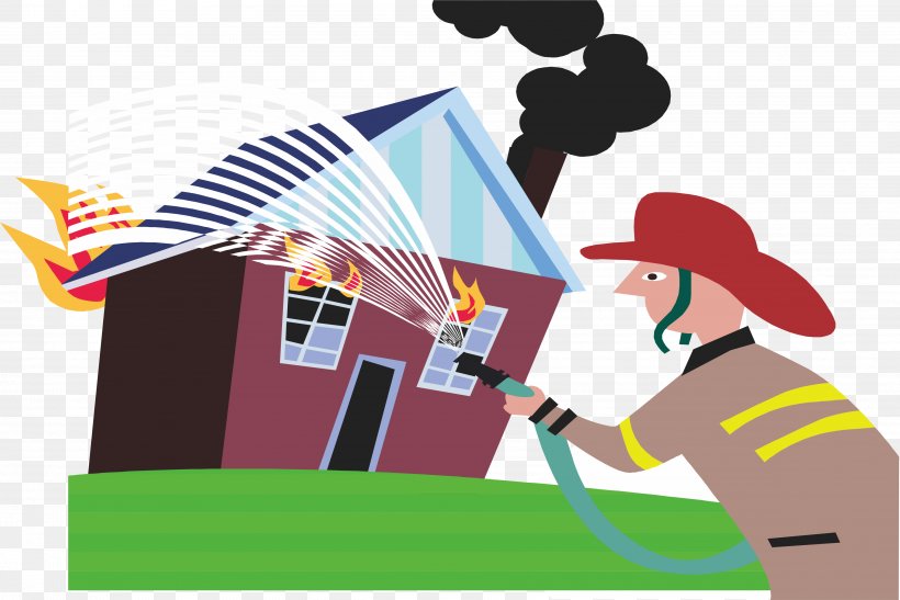 Firefighting Illustration, PNG, 3621x2418px, Firefighting, Area, Art, Brand, Cartoon Download Free