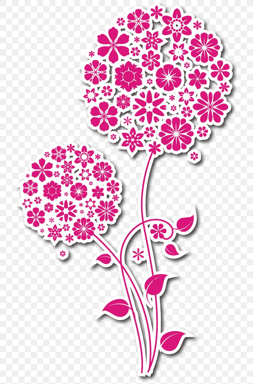 Pink Flowers Vector Inkjet, PNG, 735x1244px, Watercolor, Cartoon, Flower, Frame, Heart Download Free