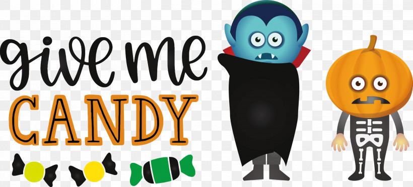Give Me Candy Trick Or Treat Halloween, PNG, 3000x1362px, Give Me Candy, Behavior, Cartoon, Halloween, Happiness Download Free