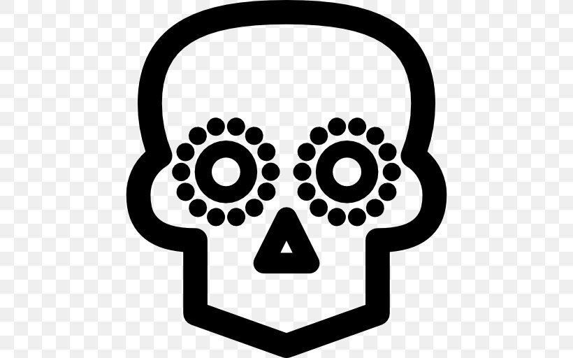 Mexican Cuisine Calavera Mexico Shape, PNG, 512x512px, Mexican Cuisine, Beer In Mexico, Black And White, Bone, Calavera Download Free