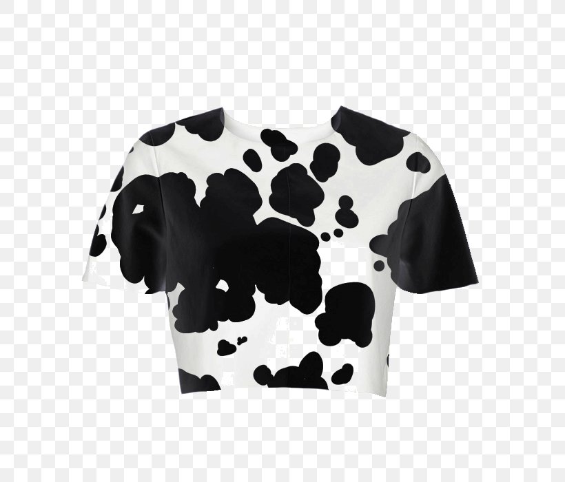 T-shirt Sleeve Cattle Crop Top, PNG, 700x700px, Tshirt, Black, Cattle, Crop Top, Dalmatian Download Free