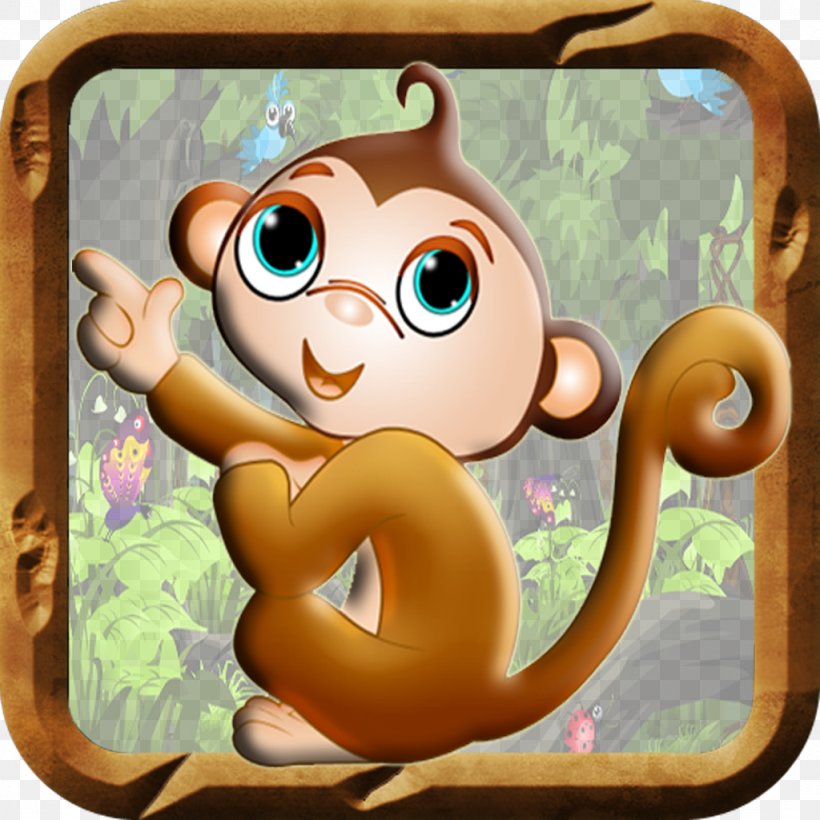 Monkey Primate Animated Cartoon, PNG, 1024x1024px, Monkey, Animated Cartoon, Cartoon, Cuteness, Infant Download Free