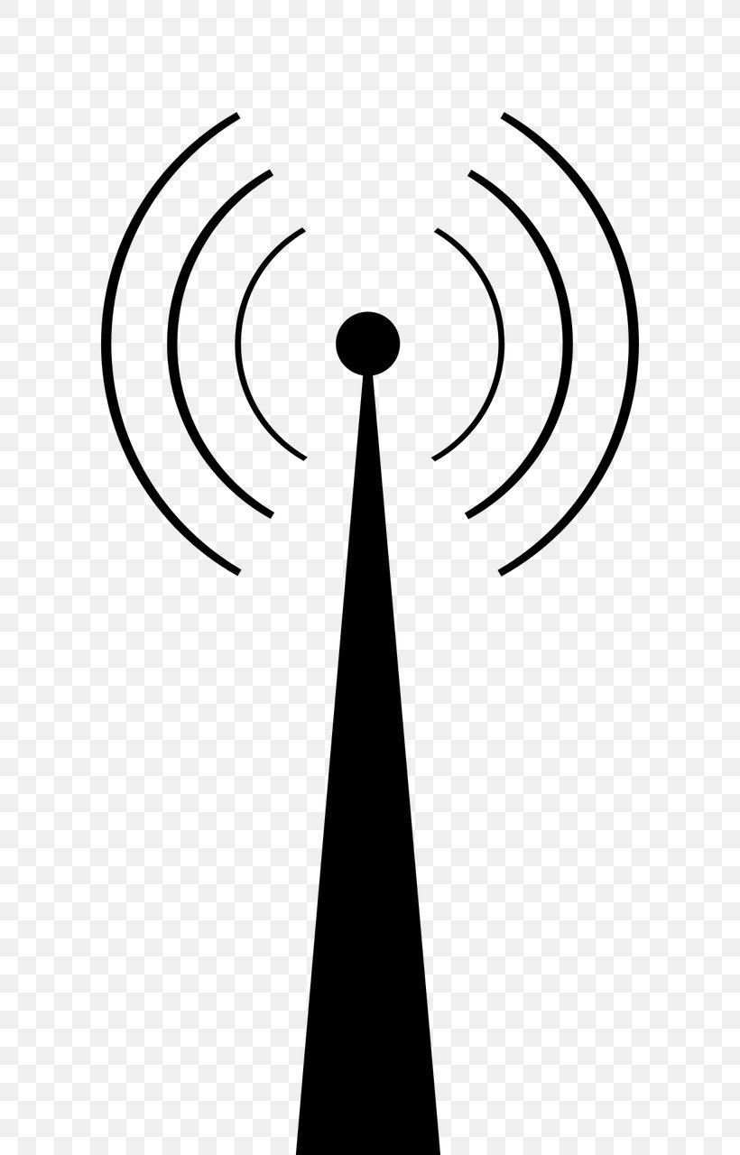 Radio Telecommunications Tower Clip Art, PNG, 640x1280px, Radio, Aerials, Amateur Radio, Artwork, Black And White Download Free