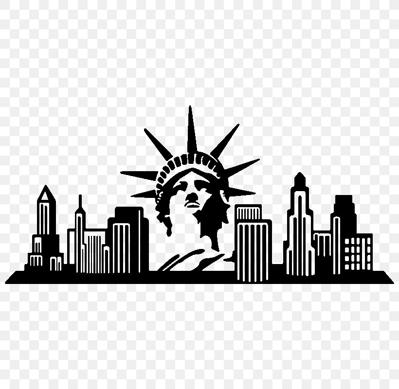 New York City Wall Decal Sticker, PNG, 800x800px, New York City, Black And White, Brand, Building, City Download Free