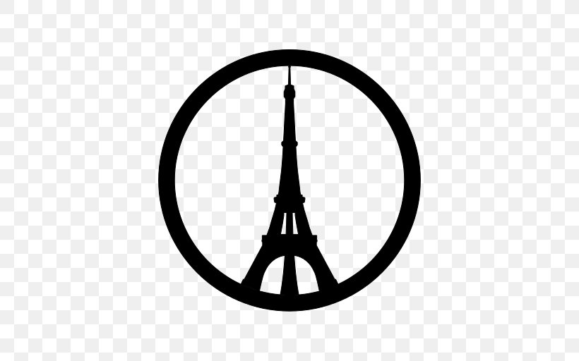 November 2015 Paris Attacks Eiffel Tower Peace Symbols Peace For Paris, PNG, 512x512px, November 2015 Paris Attacks, Black And White, Brand, Eiffel Tower, Flag Of France Download Free